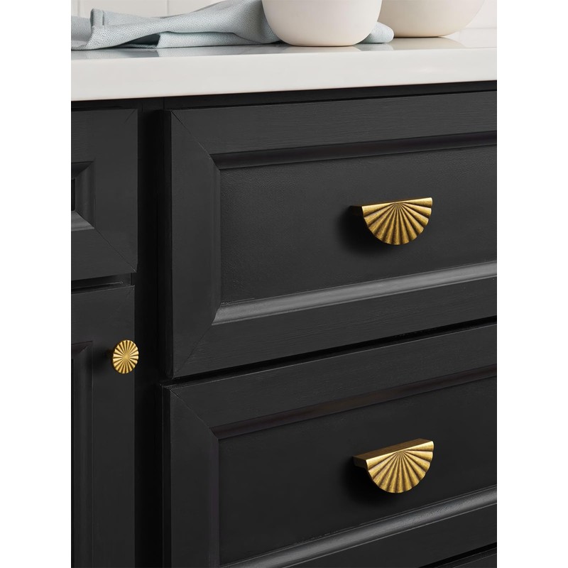 JIASENBAO 5 Pack Antique Brass Cabinet Pulls 3" Hole Center