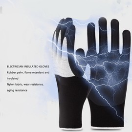 Insulated Electrician Gloves, 400V High Voltage Resistant Gloves, Flame Retardant Work Gloves, Rubber Non Slip Texture Gloves for Electricians, Flame Retardant