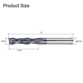 QUARKZMAN 2 Pieces Milling Cutter 5/16 Inch x 1-1/4 Inch 2 Flutes Spiral Helical Groove Tungsten Steel Straight Shank CNC Router Bits for Aluminium Steel Cutting Metal Processing