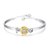 YAFEINI Sunflower Bracelet 925 Sterling Silver Sunflower Bangle Bracelet Ladybug