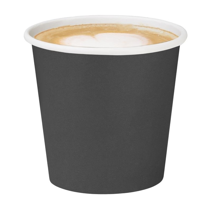 Fiesta Recyclable Hot Cup Single Wall Black, 6 oz, Sleeve