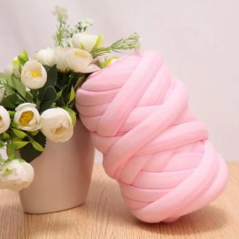 Hilo Grueso De Poliéster De Algodón Tejido A Mano Rosa