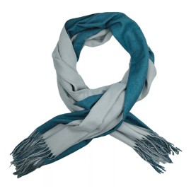 Farvisan Bufanda Pashmina India Doble Vista Extra Suave 1.8m Grisazul