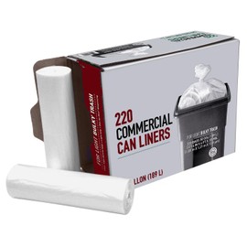 Tough and Durable 50 Gallon Commercial Can Liners, One-by-One Technology - 220 ct.