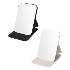 JUKOTA 2 Stück Reisespiegel Klappspiegel Faltbarer Spiegel mit Kortikale Schale Tragbares uhd Geeignet für Zuhause und Unterwegs Auch Als Geschenk Erhältlich 107mm*70mm Schwarz+beige