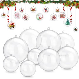 Fillable DIY Christmas Tree Baubles Pack of 25 Transparent Plastic Baubles Multi-Purpose Christmas Baubles Decorative Baubles Transparent for Christmas New Year Decorations