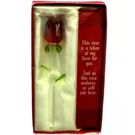 Unbranded Crystal Glass Red Rose Gift Valentines Mothers Day I Love You Get Well Sympathy