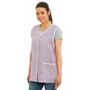 Ladies Dogtooth Buttons Through Design Piping Tabard Apron Overalls Front