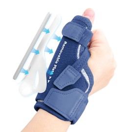 CURECARE New Upgraded 2 in 1 Thumb Brace, Removable Thumb Spica Splint Left Right Hand with 3 Level Stability, Reversible Thumb Support for CMC, De Quervain’s Tendonitis, Trigger Thumb (S/M, Navy)