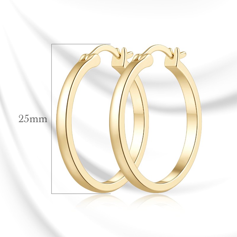 LISHUIHAOMI 14K Gold Earrings for Women Gold Hoop Earrings for