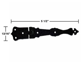 Door Hinges Black Wrought Iron Fleur De Lis Strap Hinge 5 1/2''