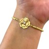 Pulsera Flor Florezco Ajustable Chapa De Oro 18k Blessfully
