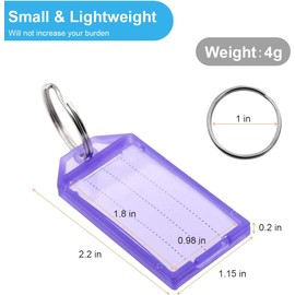 40 Key Rings Can Be Written On with Labels, Key Fobs, Plastic Key Fobs, Key Labelling for Labelling for Suitcases, Pets, Luggage Items (Mix)