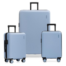 Traveler's Choice Bridgetown Expandable Nestable Luggage, Light Blue, 3 Piece Set