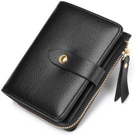 GAEKEAO Small Purses for Women Leather Bifold Women Wallet with ID Window RFID Blocking