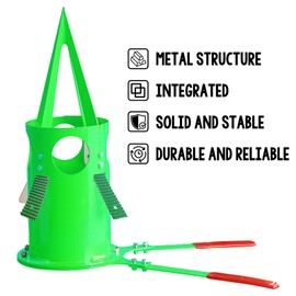 Big Bag Dispenser, Heavy-Duty Big Bag Unloader, Leak-Resistant Bulk Bags Discharge Tool with Reinforced Piercing Tip, Welded Steel Frame for Feed, Sand, Farm, Warehouse, Green
