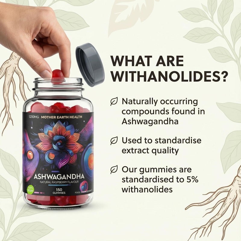 Ashwagandha Gummies 1200mg – 150 Gummies – 2.5 Months Supply