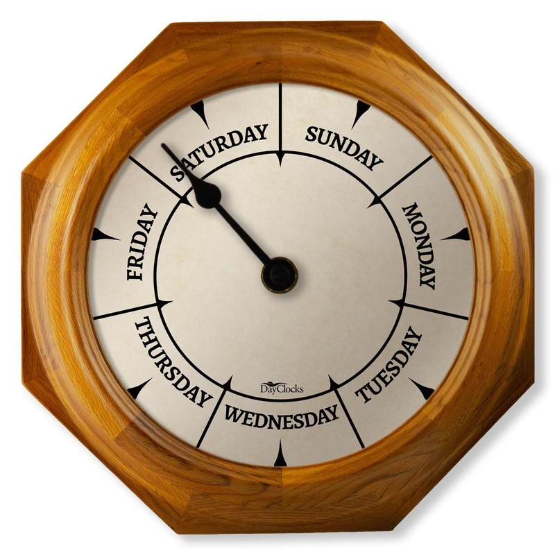 DayClocks Classic Day of The Week Wall Clock with Solid