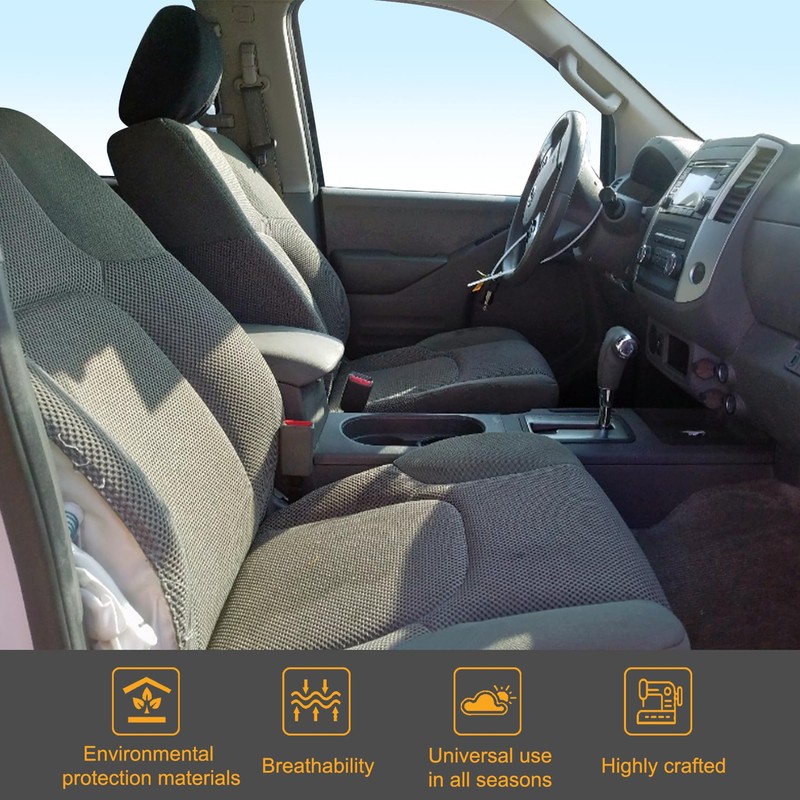 Priprilod Gray Cloth Left Front Driver Bottom Seat Cover Compatible