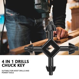 4 in 1 Drill Chuck Key Hand Drill Key Hand Drill Key with 4 Different Sizes Universal Combination Hand 0.3 0.5 1.5 2.9 Inch Clamping Wrench