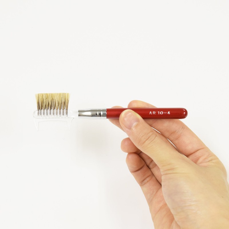 ARRS10-4 Kumano Brush Rokkakukan Sakurado, Eyebrow Brush & Comb, Raccoon-dyed