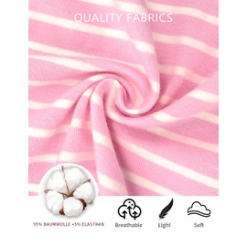 Jimonda Baby Rompers Cotton Baby Boys Baby Girls Short Sleeve Sleepers Pjs Two Way Zipper One-piece Neutral Sleep and Play(Pink&streaks,6-9 Months)