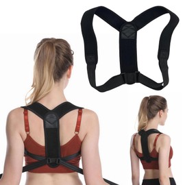 Grosion Posture Corrector for Women and Men,Back Brace posture corrector,Adjustable Elastic Posture Corrector,Relieve shoulder and neck pain and prevent hunchback(Black)