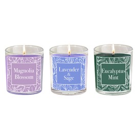 LumaBase Scented Wax Candles, Botanical Collection - Set of 3