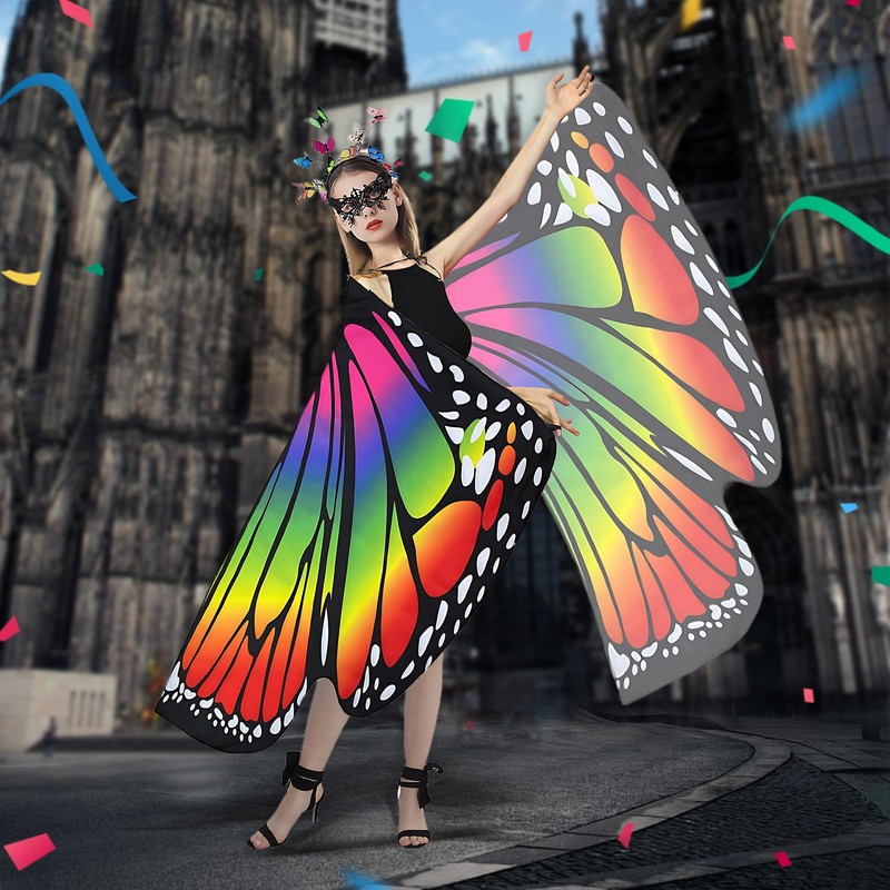 Sundonix Butterfly Wings Fairy Costume Adult - Monarch Moth Wings