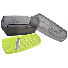 Fackelmann 45470 Ginger Grater, Slicer with Storage Container, Plastic, Grey and Green