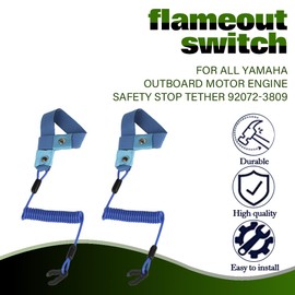 2Pcs EW2-68348-00-00 Replacement Boat Kill Switch Lanyard Suit for All Yamaha Jet Ski,Waverunner, Marine Outboard Motor Engine Cut Off Stop Tether Wrist Strap By MOPASEN (Blue)