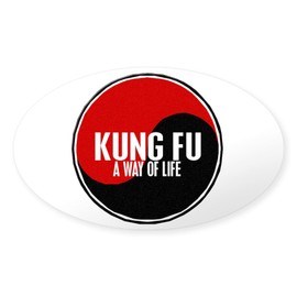 CafePress KUNG FU Way of Life Yin Yang Oval Sticker Oval Car Bumper Sticker
