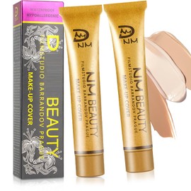 High Coverage Tattoo Cover up Makeup 2 PCS Natural Color Body Concealers for Oily Skin, Acne, & Under Eye Bags, Mini Body Coverage Perfector Sweat-Proof Longlasting