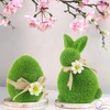 com-four® 2x decorative figure - Easter bunny and Easter egg