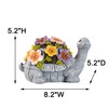 Elegondrar Garden Turtle Statue with Flowers and LED Lights, Outdoor