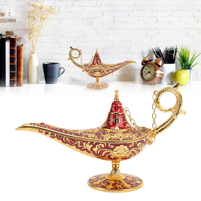 Magic Genie Lamp Red Zinc Alloy Antioxidant Fadeless Relief Pattern