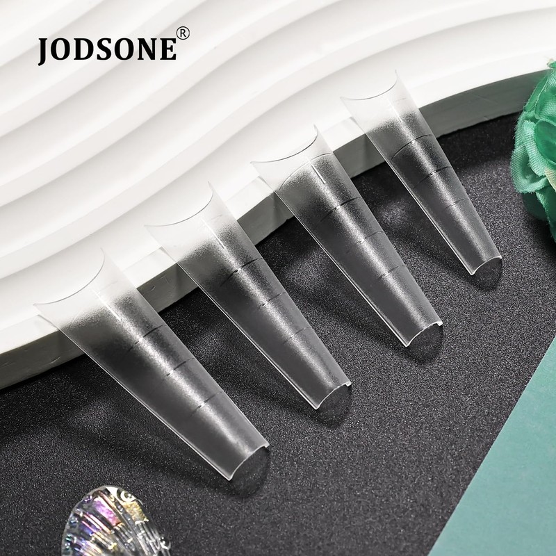 JODSONE Long Coffin Nail Tips Soft Gel Matte Half Cover