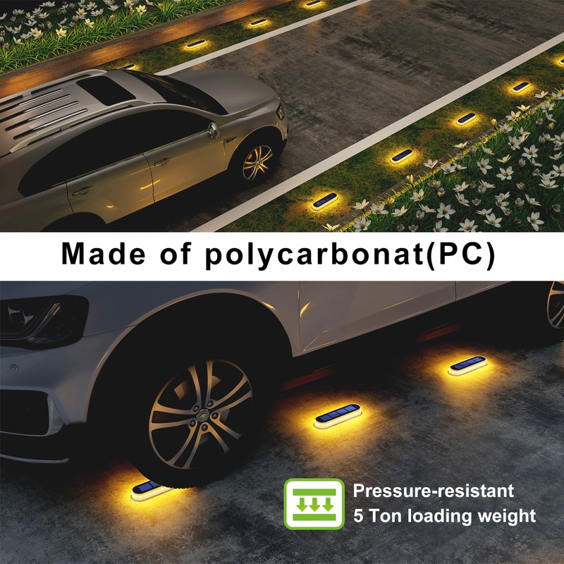 DetarZinLED Solar Step Lights Outdoor Waterproof LED, 4 Pack Warm