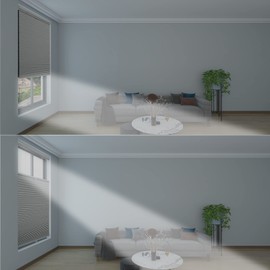 Changshade Custom Top Down Bottom Up Shades,Blackout Cellular Shades Cordless,Top Down Bottom Up Cellular Shades,Honeycomb Blinds for Windows,Cellular Blinds Cordless,Grey