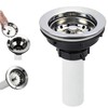 Kitchen Sink Drain Assembly, Stainless Steel Basket Strainer with Knob,