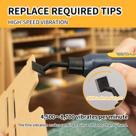 Bucasso Cordless Pen Sander, 5-Speed and USB Charging with LED Light, Multi-Purpose Power Tool, Mini Power Sander for Sanding, Polishing, Finishing, DIY Crafts