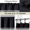 Simplebrand Black Valance for Windows, Short Blackout Curtains for Bathroom/Laundry/Basement