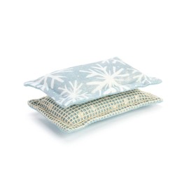 DEMDACO Snowflake Blue and White 3 x 5 Inch Cotton Christmas Kitchen Sponge Set of 2