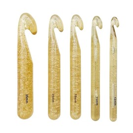 LORJE 5Pcs Huge Crochet Hooks set, Large Crochet Needles Hooks,coarse Knit Crochet Hooks,Plastic Knitting Needles Kit DIY Yarn Sewing Craft Knitting Tool,12mm-25mm for Crocheting Knitting Needles Set Weaving Tools