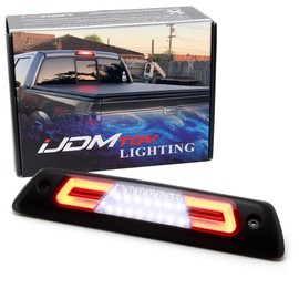 iJDMTOY Black-Out Smoked Lens C-Shape Ring Full LED High Mount Third Brake/Clearance Light Assembly Compatible With Ford 2009-2014 F150 (Excluding Raptor)