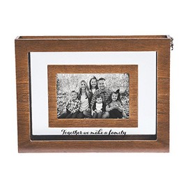 Fun Express Blended Family Sand Ceremony Picture Frame Kit for Wedding - Wood and Glass - Holds 6 x 4 Photo - Unity Wedding Supplies