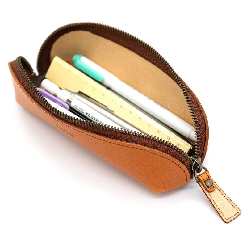 Luddite Trattoria Leather Camel Garment Bag, Archpen Case,