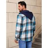 Puwasa Men's Full Zip Sherpa Lined Flannel Jacket Fleece Hooded