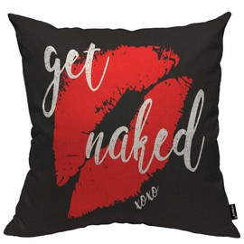 HOSNYE Woman Red Lip Print Throw Pillow Case Cushion Covers Sexy Kiss Within Temptation Cotton Linen for Couch Bed Sofa Car Waist 18 x 18 inch