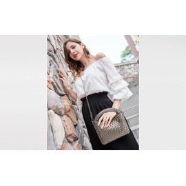 Fashion Small Woven Bag for Women, Handmade MINI HOBO Tote Bag Crossbody Handbag Travel Summer Beach Bag